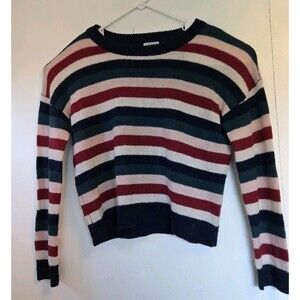 Rails Sweater Womens M Rails Adela Rainbow Striped Boxy Alpaca Wool Colorful